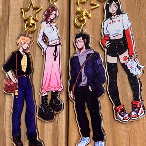 Final Fantasy 7 Glitter Epoxy Keychain