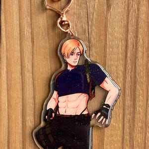 RE4 Leon Kennedy Epoxy Keychain