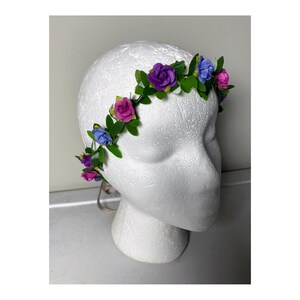 Dark Shades Woodland Flower Crown, Woodland Floral Crown, Floral Headband, Flower Headband, Floral Head Wreath, Modeled by Julia