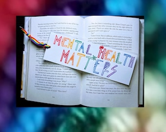 Rainbow Mental Health Bookmark, Mental Health Matters Bookmark, Rainbow Bookmark