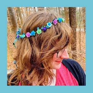 Mermaid Flower Crown, Mermaid Floral Headband, Mermaid Flower Headband, Modeled by Ridgely