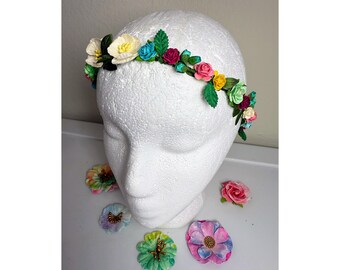 Dainty Multicolored Flower Crown, Boho Flower Crown, Fairy Flower Crown, Floral Headband, Flower Headband, Floral Crown, Floral Circlet