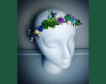 Dainty Multicolored Flower Crown, Boho Flower Crown, Fairy Flower Crown, Floral Headband, Flower Headband, Modeled by Julia