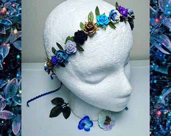 Celestial Galaxy Flower Crown, Galaxy Floral-hoofdband, Galaxy Floral-hoofdband, Galaxy Floral Crown, Galaxy Flower-hoofdband