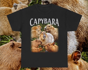 Capybara Vintage T-Shirt • Retro 90s Graphic Bootleg Tee • Cute Capybara Animal Meme Shirt High Quality • Unisex Men Women Gift