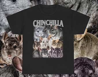 Chinchilla Vintage T-Shirt • Retro 90s Graphic Bootleg Tee • Cute Chinchilla Animal Shirt High Quality • Unisex Men Women Gift