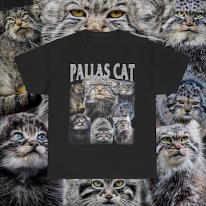 Pallas Cat Vintage T-Shirt • Retro 90s Graphic Bootleg Tee • Cute Pallas Cat Manul Animal Shirt High Quality • Unisex Men Women Gift