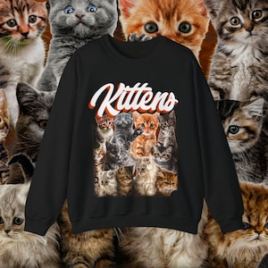 Kittens Vintage Sweater • Retro 90s Graphic Bootleg Sweatshirt • Cat Siamese Tabby Shorthair Cute Animal Shirt High Quality • Unisex Gift