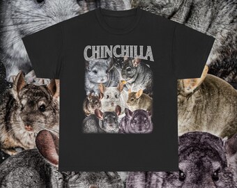 Chinchilla Vintage T-Shirt • Retro 90s Graphic Bootleg Tee • Cute Chinchilla Animal Shirt High Quality • Unisex Men Women Gift