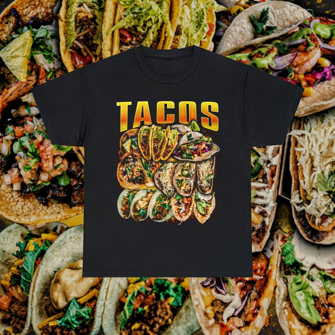Tacos T-shirt • Vintage Graphic Bootleg Tee • Meme Shirt • Mexican Food ...