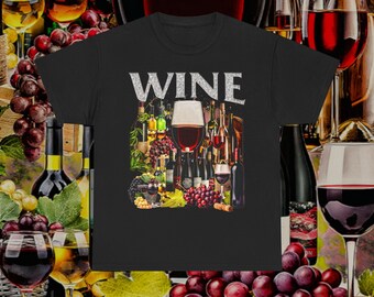 Wine Vintage T-Shirt • Retro 90s Graphic Bootleg Tee • Red White Wine Sauvignon Blanc Pinot Noir Chardonnay Alcohol Grape • Unisex Men Women