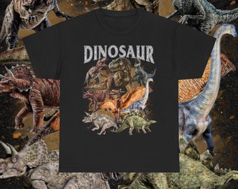 Dinosaur Vintage T-Shirt • Retro 90s Graphic Bootleg Tee • Animal Shirt • T-Rex Pterodactyl Stegosaurus Triceratops Bontasaurus Velociraptor