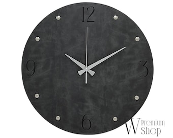 Personalized Minimalist Clock, Unique Wall Clocks, Big Ben Wall Clock, Oversized Clock, Office  Design Wall Clock, Leather Clock Gift