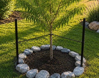 Tree Stakes to provide structural support for young trees, bushes and plants. Length is 46 inches, 3/4 inch square tubing.