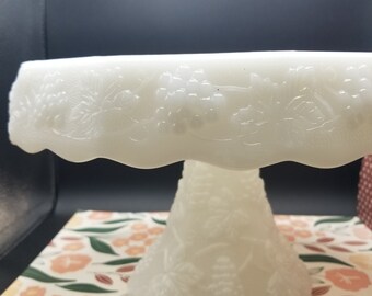 Vintage Milk Glass Cake Stand