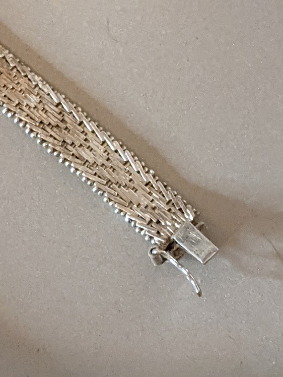 Chevron Patterned Silver Bracelet - image 3
