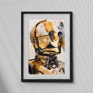 C3PO abstrait, Téléchargement numérique haute résolution, Starswars, C3PO , Décoration d'art murale imprimable