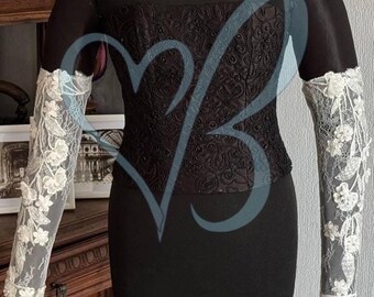 Chantilly Lace Fingerless Wedding Gloves: Floral Bridal Sleeves