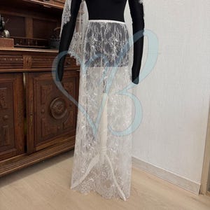 Elfenbeinfarbener Spitzenunterrock, Brautspitzenrock, Hochzeit Unterrock für Kleid, Spitzenunterrock, Brautschmuck, Spitzenunterrock