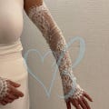 Wedding Lace Sleeves, Lace Ivory Fingerless Gloves, Lace Wedding Sleeves, Personalized Wedding Sleeves, Chantilly Lace Sleeves,Ivory sleeves product logo