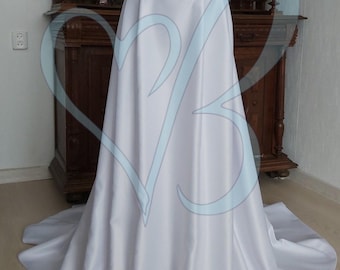 Wedding Satin Skirt with Pockets and Train,  Custom Wedding Skirt,  Bride Skirt,  Separate Skirt for Wedding Dress, White Skirt, Overskirt