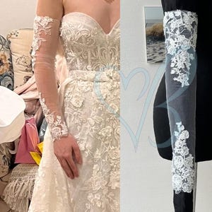 Bicep lace wedding sleeves, Wedding  gloves, Lace sleeves fingerless, Tulle bridal gloves, Custom wedding gloves, Sleeves for wedding dress