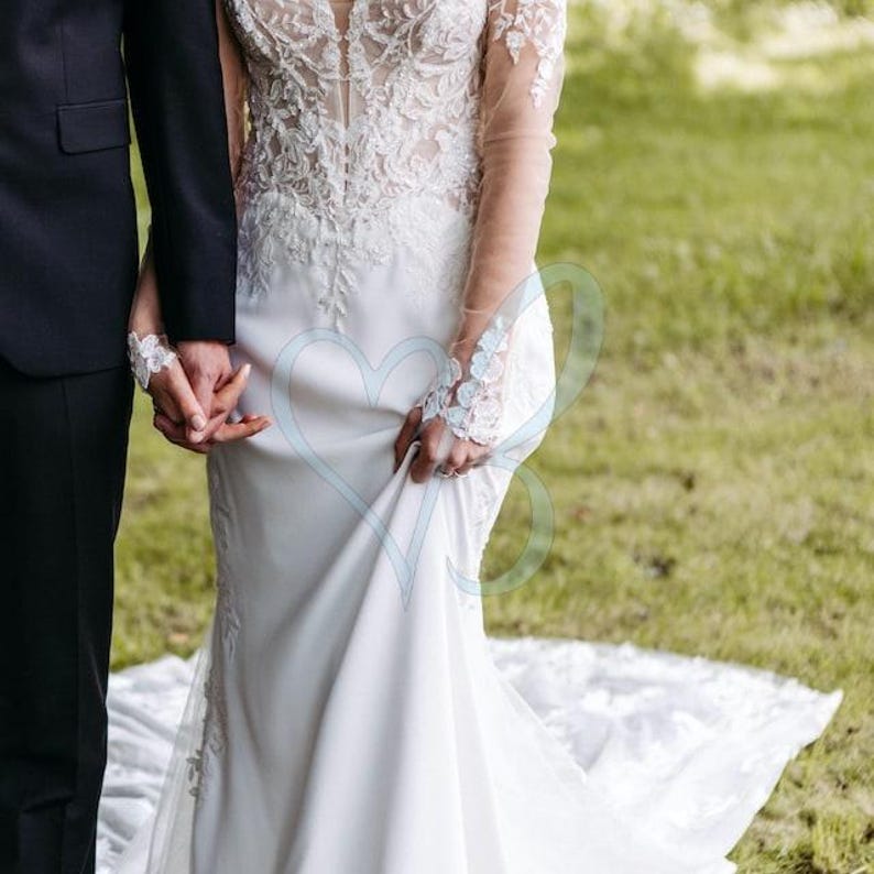 Lace Wedding Arm Sleeves, Bridal Gloves Fingerless:Ivory & White Custom Tulle Sleeves image 2