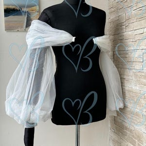 Long Wedding Fingerless sleeves, Fingerless gloves, Puff wedding sleeves, Personalized Embroidered Wedding Sleeve, Sleeve for wedding dress