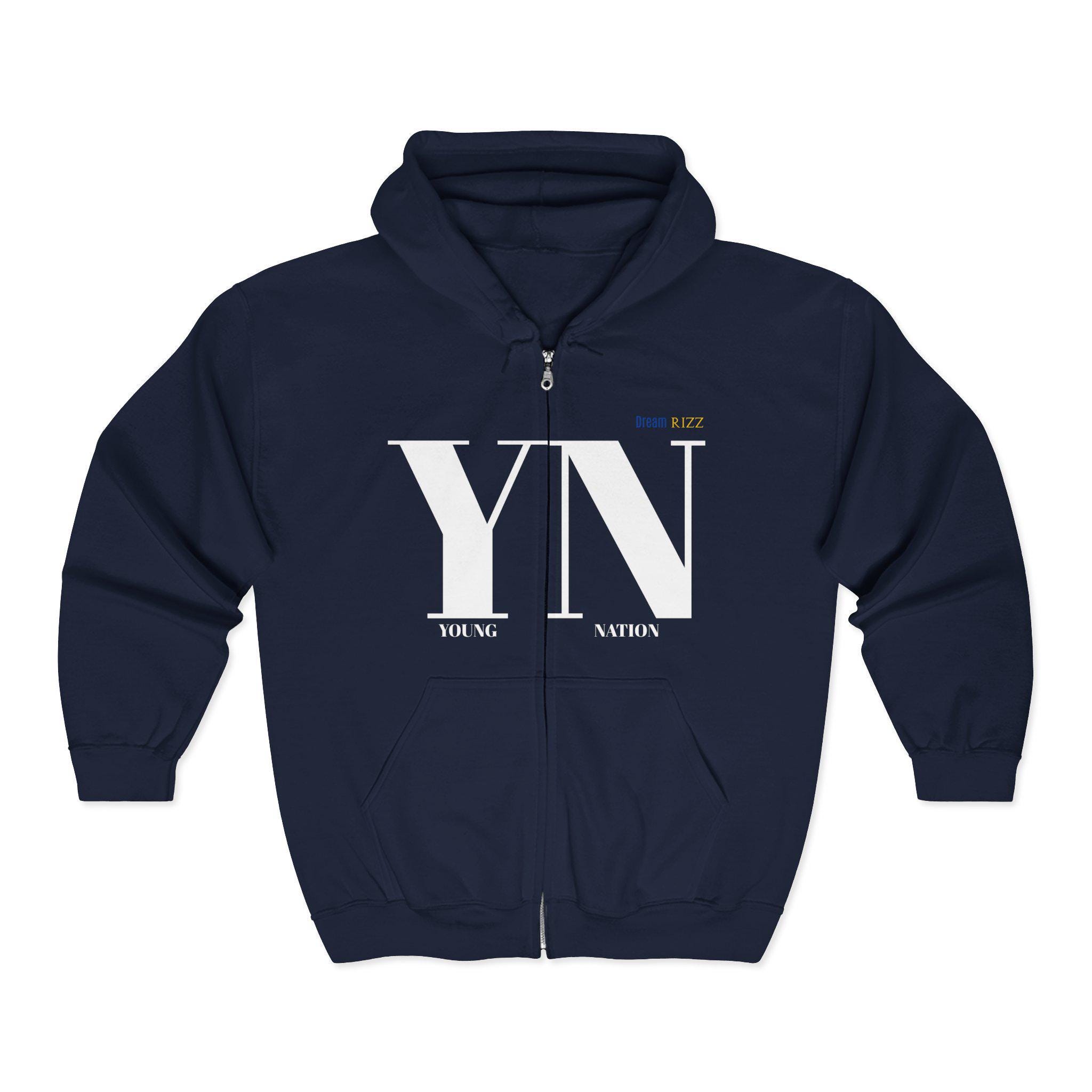YN Young Nation Hoodie: Urban Streetwear Embroidered Sweatshirt - Etsy