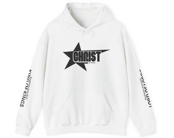 Christ Is King Hoodie | Revelation 19:16 Christian Hoodie | Lord of Lords King of Kings Sleeve Print | Faith Streetwear Unisex Pullover