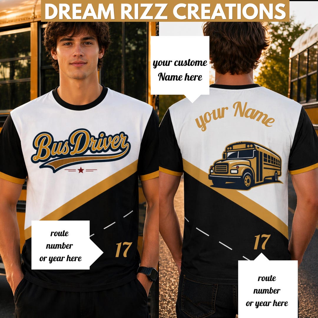 Bus Driver Name & Route Number T-shirt | Customizable Driver Tee - Etsy