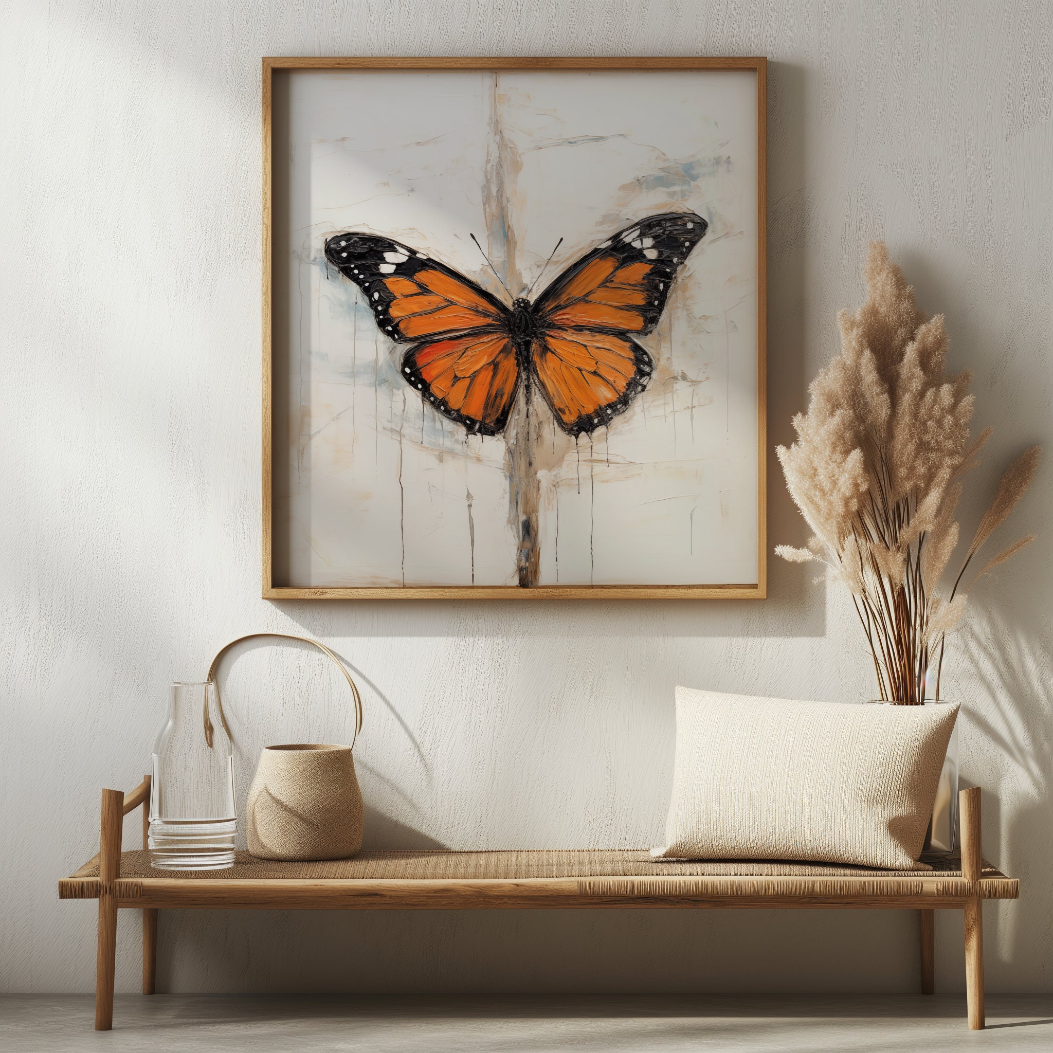 Monarch Butterfly Print, Modern Wall Art, Butterfly Painting, Nature ...