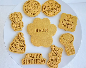 Dog Cookie Box: Custom Paw Birthday Pack | Cookies for Pets | Homemade, Natural Treats | Happy Barkday Peanut Butter Treats | Dog Gift Box