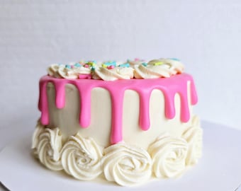LOCAL: Dog Birthday Drip Cake w/ Personalized Cake Topper | Homemade Peanut Butter Cake for Dog | Custom Drip Dog Cake | Dog Gotcha, Barkday