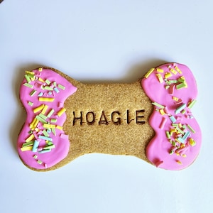 Personalized Dog Cookie (Individually Wrapped) | Bone-Shaped Dog Treat | Pet Birthday Party Favor | Barkday, Gotcha, Adoption Homemade Treat
