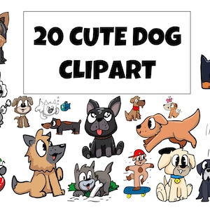 Cute Dogs, Playing Dogs Clipart, digital clip art, cute animals, cute dog PNG, Dog lovers gift, Dogs designs Bundle, colorful cute dogs