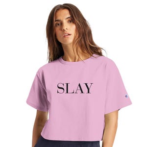 SLAY Women&#39;s Cropped Heritage Crewneck T-Shirt | Champion T453W