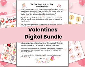 Valentine’s Day Kids Printable Bundle - Activities, Coloring Pages, DIY Crafts, Classroom Fun, PDF/JPG Instant Download, Affordable Gift