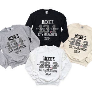 Custom Marathon Support Crew Sweatshirt, Marathoners Family Matching Shirts, Marathon Team Group Shirts, Marathon Sweatshirt, Marathon Gift