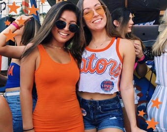 Custom college kleuren bodycon-jurk | Spirit Wear-outfit voor dames achterklep Game Day