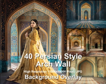 40 Persian Arch Wall Backdrop theme for Fashion photo backgrounds, featuring digital backdrops suitable for any Photo editing program