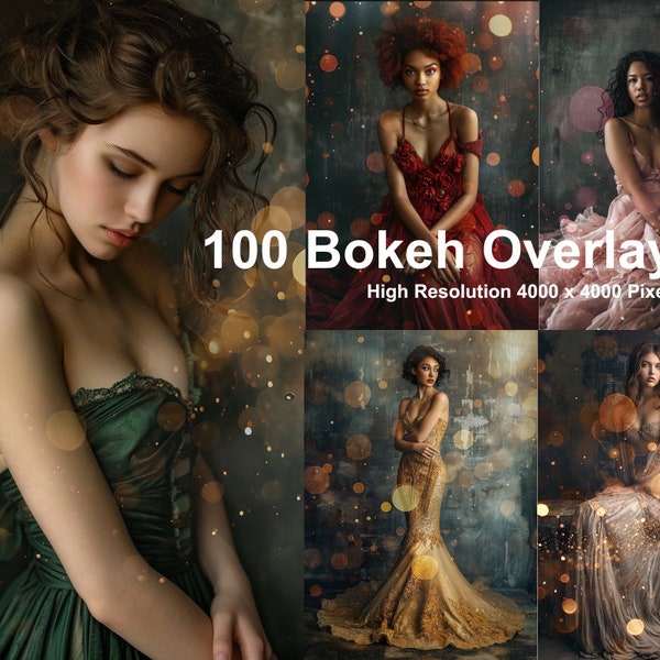 100 Gold Bokeh Overlays PNG, bokeh light Lightroom overlay, photoshop overlay, Sparkle Light bokeh, light leaks overlay