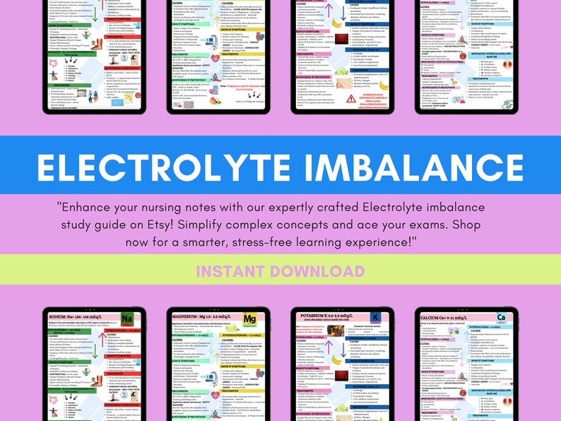 Electrolyte Imbalance Cheat Sheet, Magnesium Imbalance Care Plans ...