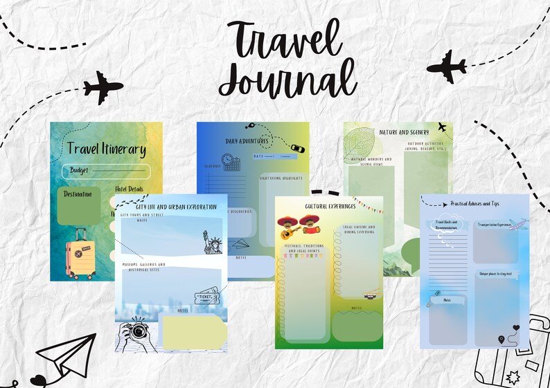Digital Travel Planner, Digital Travel Journal, Travel Itinerary