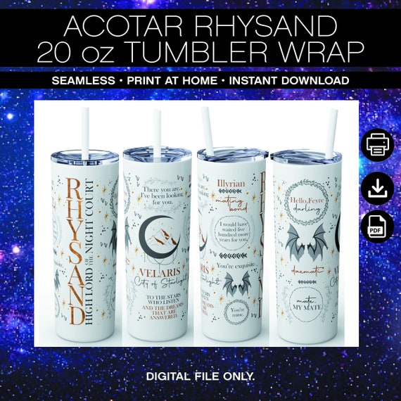 ACOTAR Rhysand Tumbler Wrap, Velaris City of Starlight (png, svg, dxf, jpg)