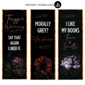 Dark Romance Reader Bookmarks Digital Printable Bookmarks Spicy Smut ...