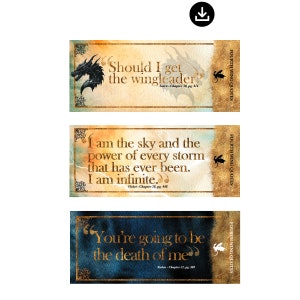 Fourth Wing Digital Bookmark 6pk Iron Flame Xaden Riorson Violet Sorrengail Tairn Quotes Page Marker Instant Download, Fourth Wing Merch zdjęcie 3