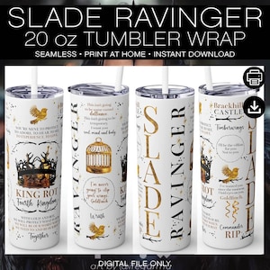 Vaso de prisionero chapado de 20 oz con envoltura sin costuras, Slade Ravinger King Rot Goldfinch Commander Rip Bookish, sublimación, PNG, SVG, DXF, JPG