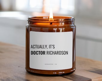 Vela personalizada para graduación de doctorado, regalo para doctorado en medicina, regalo para doctorado, regalo para graduado de doctorado, regalo para graduado de medicina
