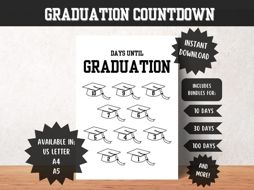 Graduation Countdown Printable, Graduation Ceremony, High School ...